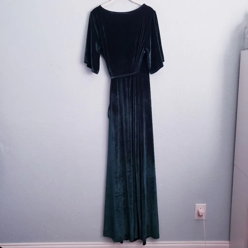 Baltic Born Meghan Emerald Velvet Wrap Maxi Dress - Picture 5 of 5